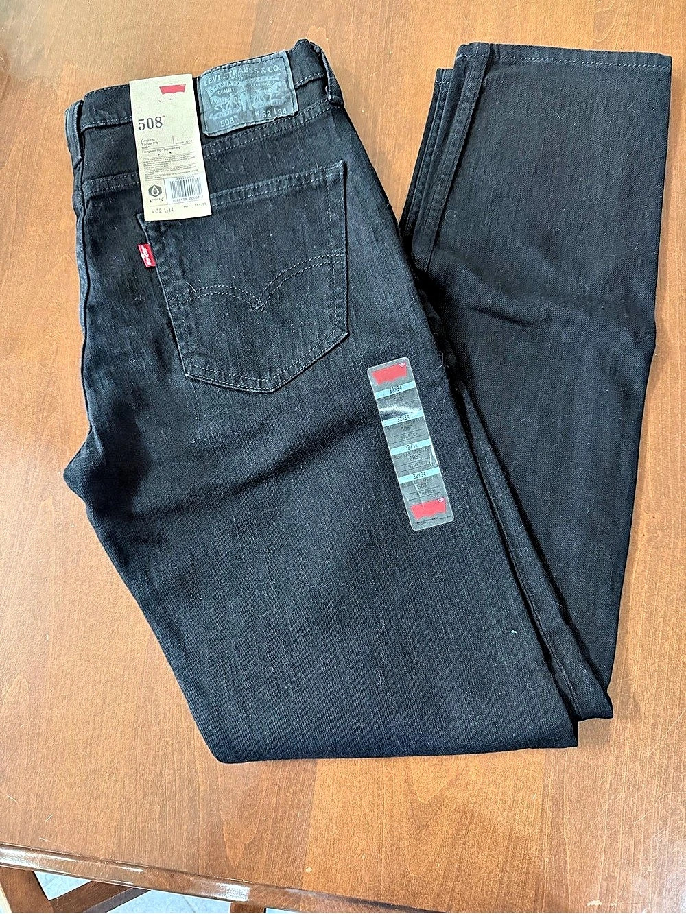 Levi's 508 Regular Taper Fit Tapered Jeans Black Waist 32 L34